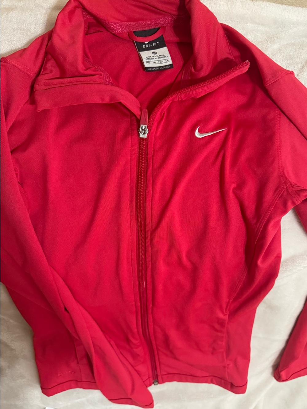 Nike Dri-FIT Full-Zip Jacket in Hot Pink with White Swoosh